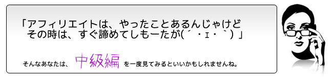 アフィリエイト経験済みで更に力を注ぎたい方の中級編入口